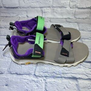 Merrell Speed Fusion Strap Sandals Moon Rock Leather Light Green Purple Men 11